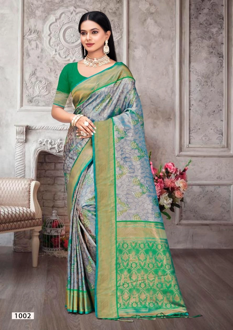 Bunawat Kalanidhi Vol 2 Kanjivaram Silk Wholesale Fancy Sares Catalog — Wholesale Sarees, MPA wholesale from Surat - Gallery Image 4